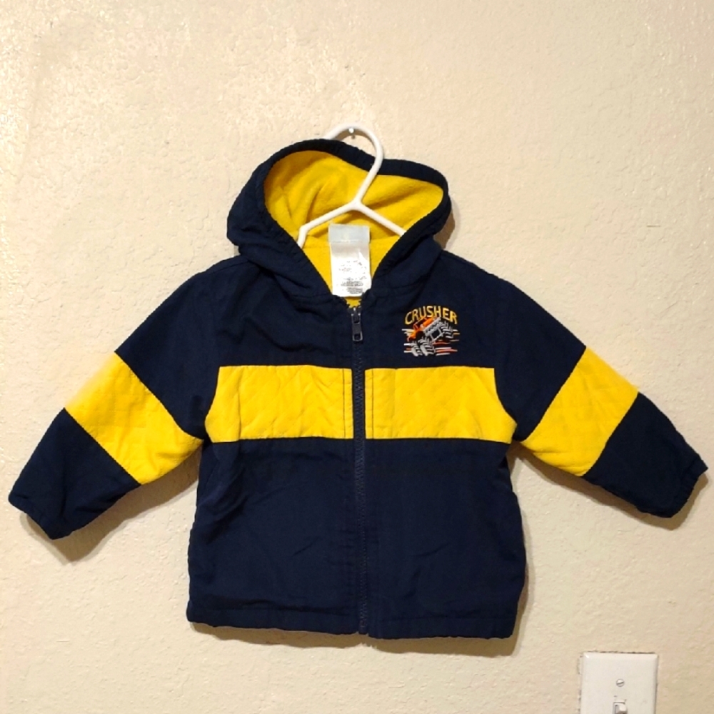 Crusher Kids' Hooded Jacket - Black and Yellow